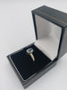 9K White Gold Ring with Light Blue Stone, 2.3Grams, Size: I, Box Included