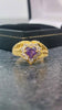 22K 916 HALLMARKED, YELLOW GOLD, CZ HEART SHAPED GEN RING, SIZE T, 4.4G, PRE OWNED