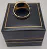 9ct Yellow gold ring with black stone 2.5g size R Boxed full hallmarked