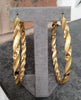 9ct Yellow Gold Large Twisted Hoop Earrings – Large 80mm