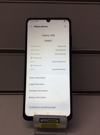 Samsung Galaxy A06 - 64GB Storage