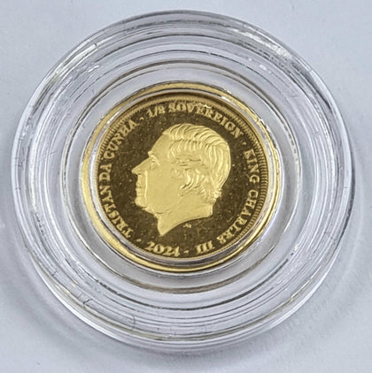 2024 King Charles III & The Dragon Solid 22 carat Gold One Eighth Sovereign