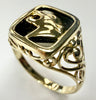 9ct gold and onyx panther ring size U 1/2