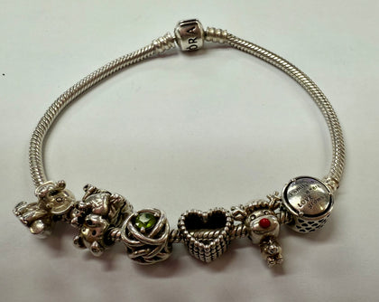 PANDORA CHARM BRACELET WITH X6 CHARMS