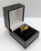750 HALLMARKED 18CT, YELLOW GOLD, RING WITH LARGE STONE, SIZE:P/7.5, 10.0G, BOXED
