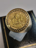 9ct Mounted 22ct Half Sovereign (1906) Ring  - 10.44g gross - Size Y
