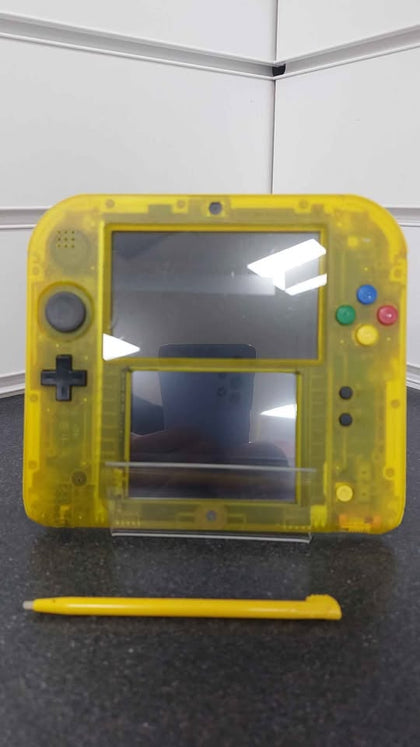 Nintendo 2DS pokemon edition transparent yellow unboxed with power cable has scratch on screen