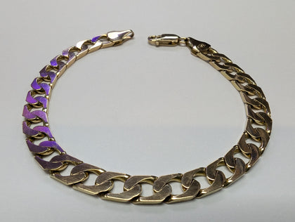 9CT GOLD SQUARE LINK BRACELET 16.09G PRESTON STORE