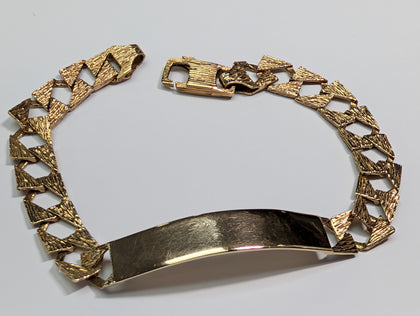 9ct Gold Patterned Textured I.D Bracelet