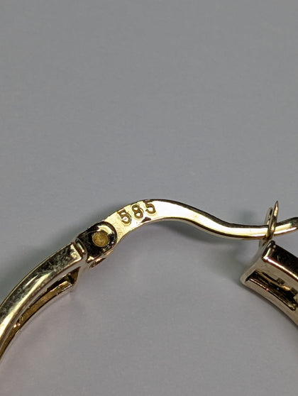 14ct gold Greek key hoop earrings