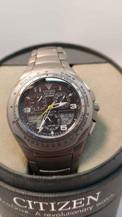 Citizen Skyhawk C650 Eco-Drive Radio Controlled Titanium - Boxed (Scratched)