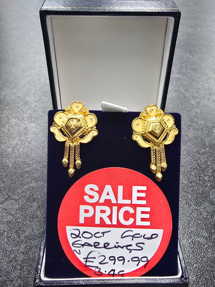 20ct Gold Earrings 3.4grams (Plastic Backs)