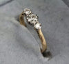 18ct Gold Diamond + Plating 3 Stone Ring Size "L1/2"