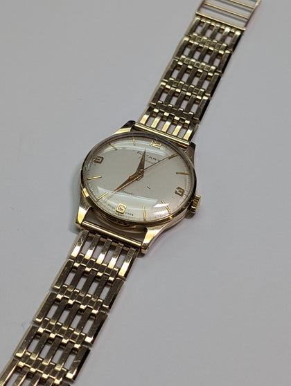 9ct gold rotary watch boxed with spare gold links