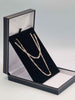 9ct Yellow Gold 3-In-1 Figaro Chain Necklace With CZ Stones - 9.07 Grams - 18" Long