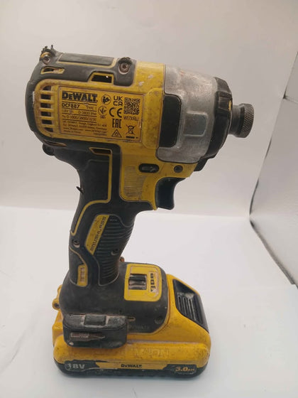 DeWalt DCF887N 18V XR Brushless Impact Driver and 3ah battery