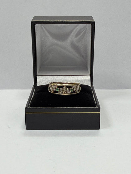 9ct Fancy Gold Ring , ( Size T ) , 2.9g –** Hallmarked **