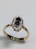 9CT GOLD CZ/BLACK STONE RING SIZE V