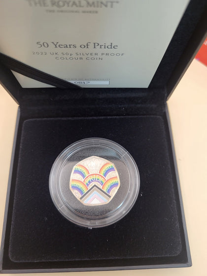 50 Years Of Pride - 2022 UK 50p Silver Proof Colour Coin - Number 0817