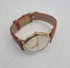 Accurist 9ct Gold Cased manual Wind watch with leather strap