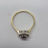 18ct Gold Garnet & 0.22ct Diamond Cluster Head Ring - Size P (RRP £1100)