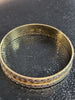 9ct Yellow Gold Band Ring with Clear Stones - Size R - 1.12g - Hallmarked