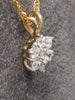 9ct Gold Singapore Chain & CZ Flower Pendant - 16"