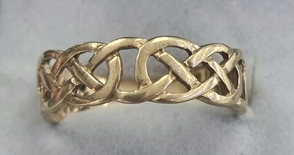 Gold Celtic Mens Ring Size Z+1