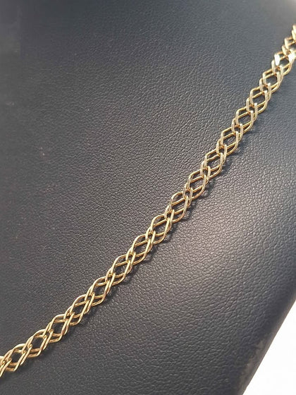 9ct Yellow Gold Double Link Chain Necklace - 16