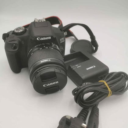 Canon EOS 2000D Black & 18-55mm IS II With Battery Pack & Bag