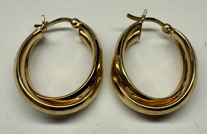 9ct gold loop earrings