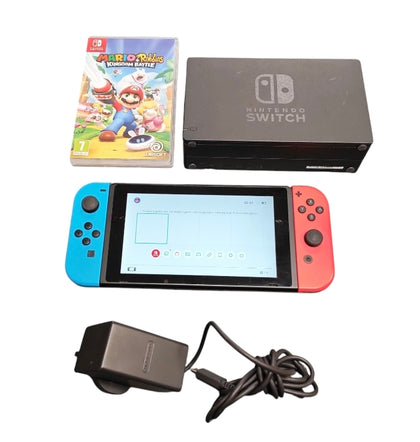 Nintendo Switch Neon w/Mario + Rabbids Kingdom Battle**Unboxed**