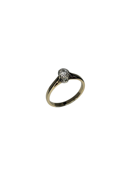 Gold Diamond Ring - 9ct - 2g - Size M