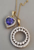 18ct Necklace with 2 Pendants Diamond & Sapphire