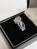 925 Silver Ring with Clear Stones (stamped DIA) - Size O - 4.4g