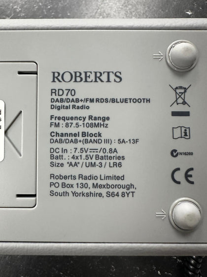 Roberts Radio RD70PC 'Revival' Dab/Dab+/Fm Radio With Bluetooth, 2 Alarms, Colour Display And Line O