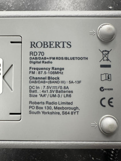 Roberts Radio RD70PC 'Revival' Dab/Dab+/Fm Radio With Bluetooth, 2 Alarms, Colour Display And Line O.