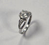 9ct White Gold Cz Ring - size I 1/2