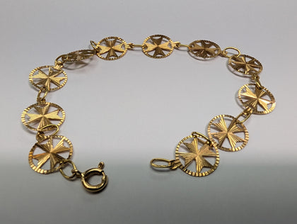18ct Gold Maltese Cross Bracelet