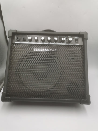 Coolmusic DM30 Electronic Drum Amplifier 30W, Keyboard Amp with Bluetooth, 2-Channel Input, 3-Band EQ, DI Out, Portable Practice Speaker for E-Drums,