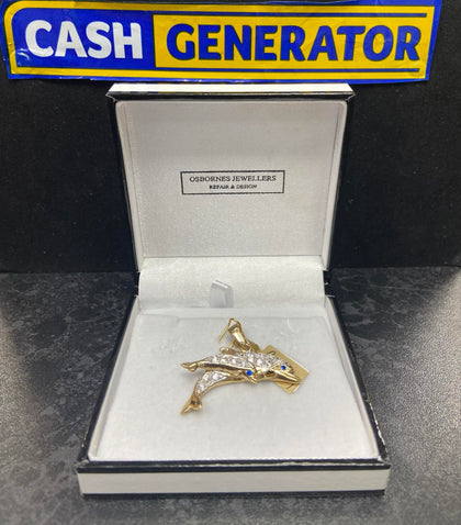 9ct Gold Dolphin Pendant, 5.1g
