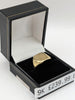375 HALLMARKED 9CT, YELLOW GOLD RING, SIGNET WITH SMALL STONE, SIZE U, 6.5G, BOXED