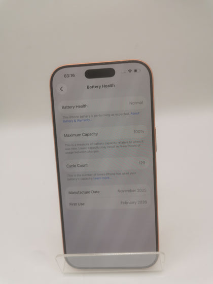 Apple iPhone 17 pro (A3523) 256GB Cosmic orange Unlocked 100%Battery Health