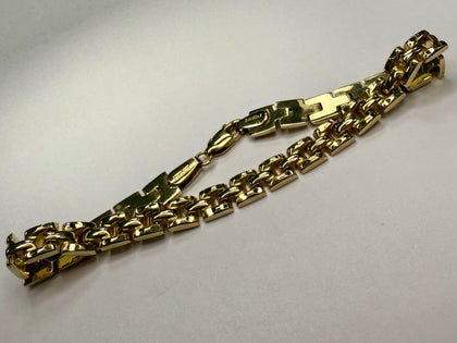 9ct Gold Square Weave Style Bracelet 7”