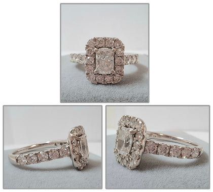 9 Carat White Gold ring Size P/Q with Lab Grown Diamonds