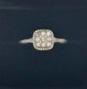 9ct palladium gold wedding ring with white stones 2.7g size S Boxed hallmarked