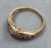 9ct Gold Diamond/Amethyst Ring Size R