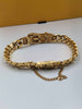 14ct Yellow Gold Curb Bracelet With CZ Stone Buckle - 8" Long - 29.82 Grams