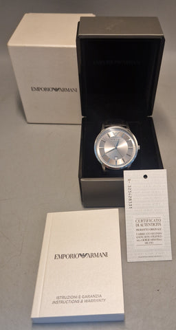 Emporio Armani AR2432 Stainless Steel Black Mens Watch, Boxed