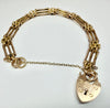 9ct gold gate bracelet with safety chain
